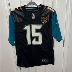Nike Black and Teal Jaguars Jersey